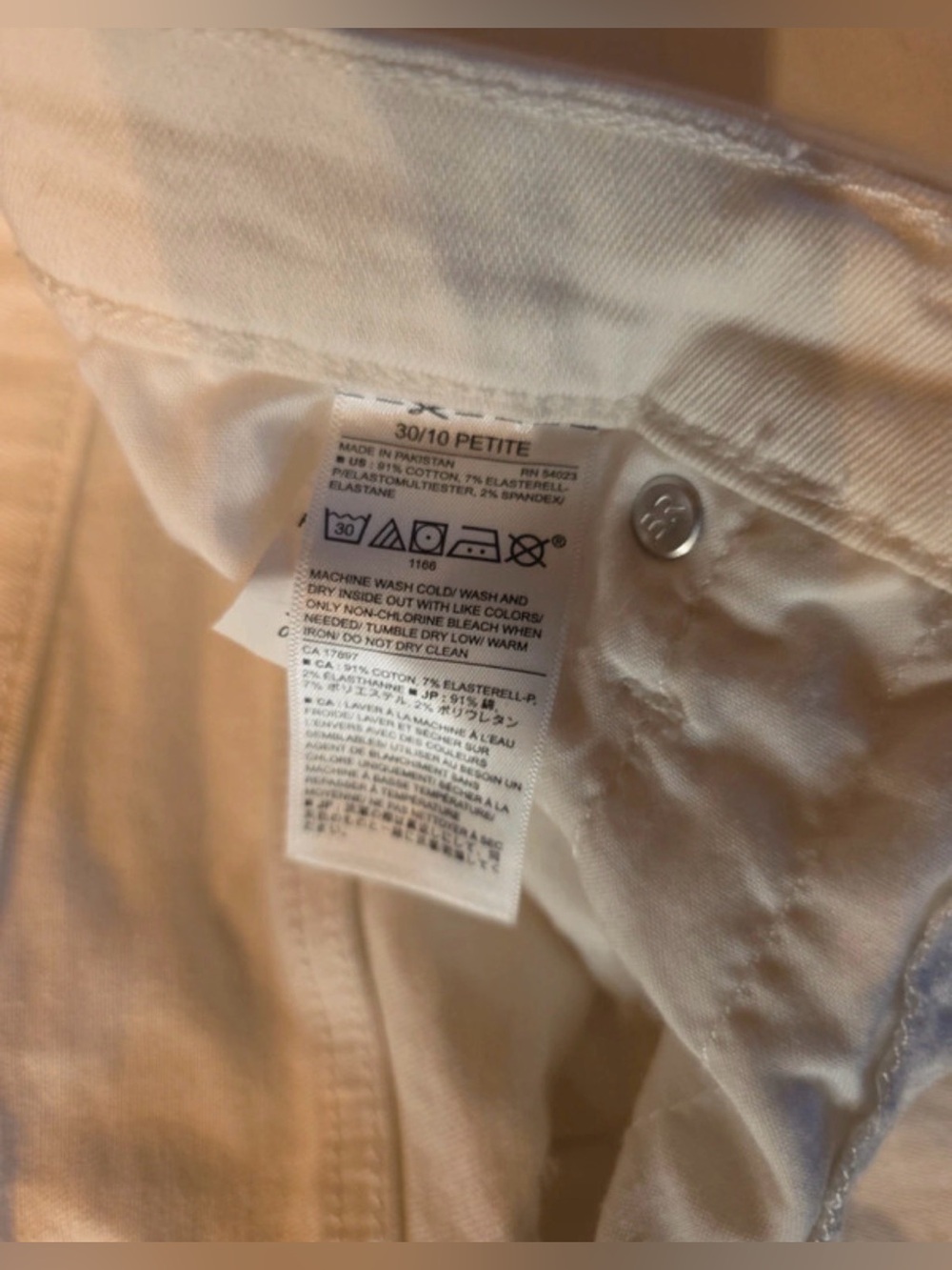 NWT-10waist 30 petite preppy, golf Banana Republic Women's White Skinny Jeans - Picture 4 of 5